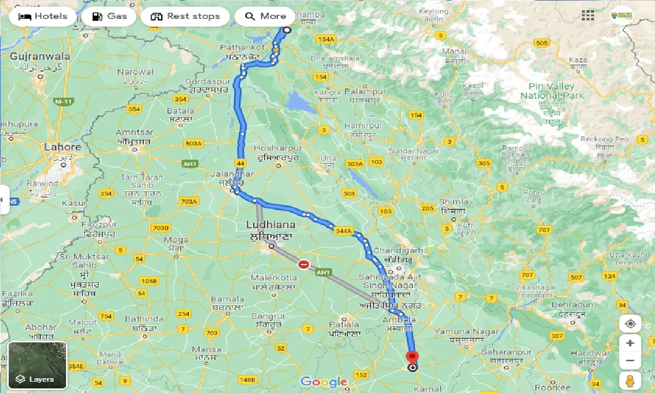 dalhousie-to-kurukshetra-one-way