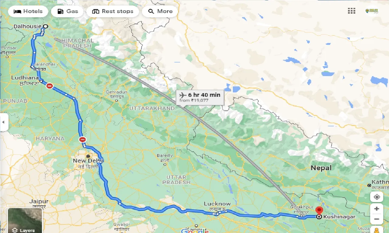 dalhousie-to-kushinagar-taxi