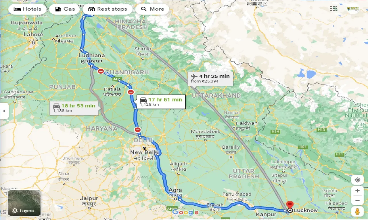 dalhousie-to-lucknow-taxi