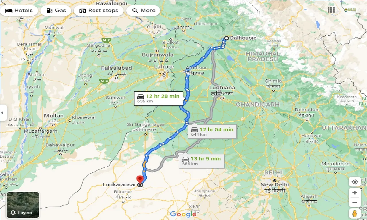 dalhousie-to-lunkaransar-taxi