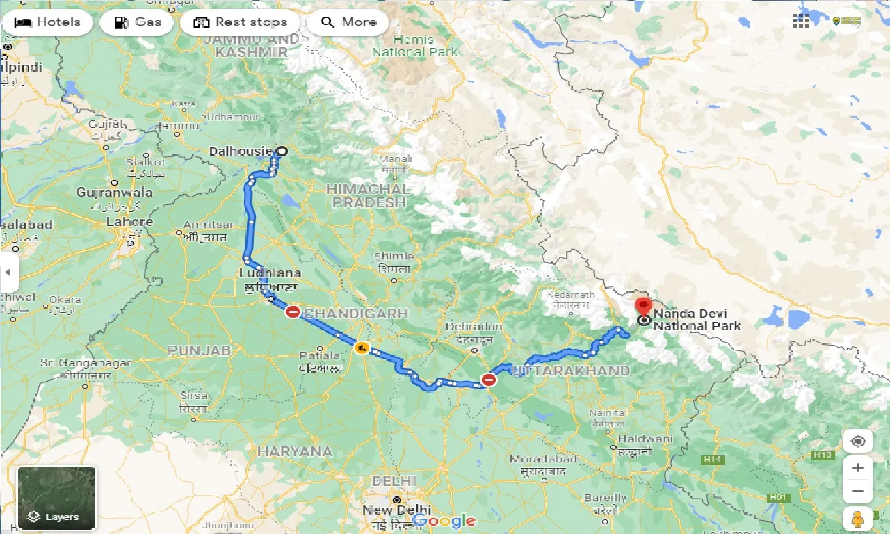 dalhousie-to-nanda-devi-national-park-one-way