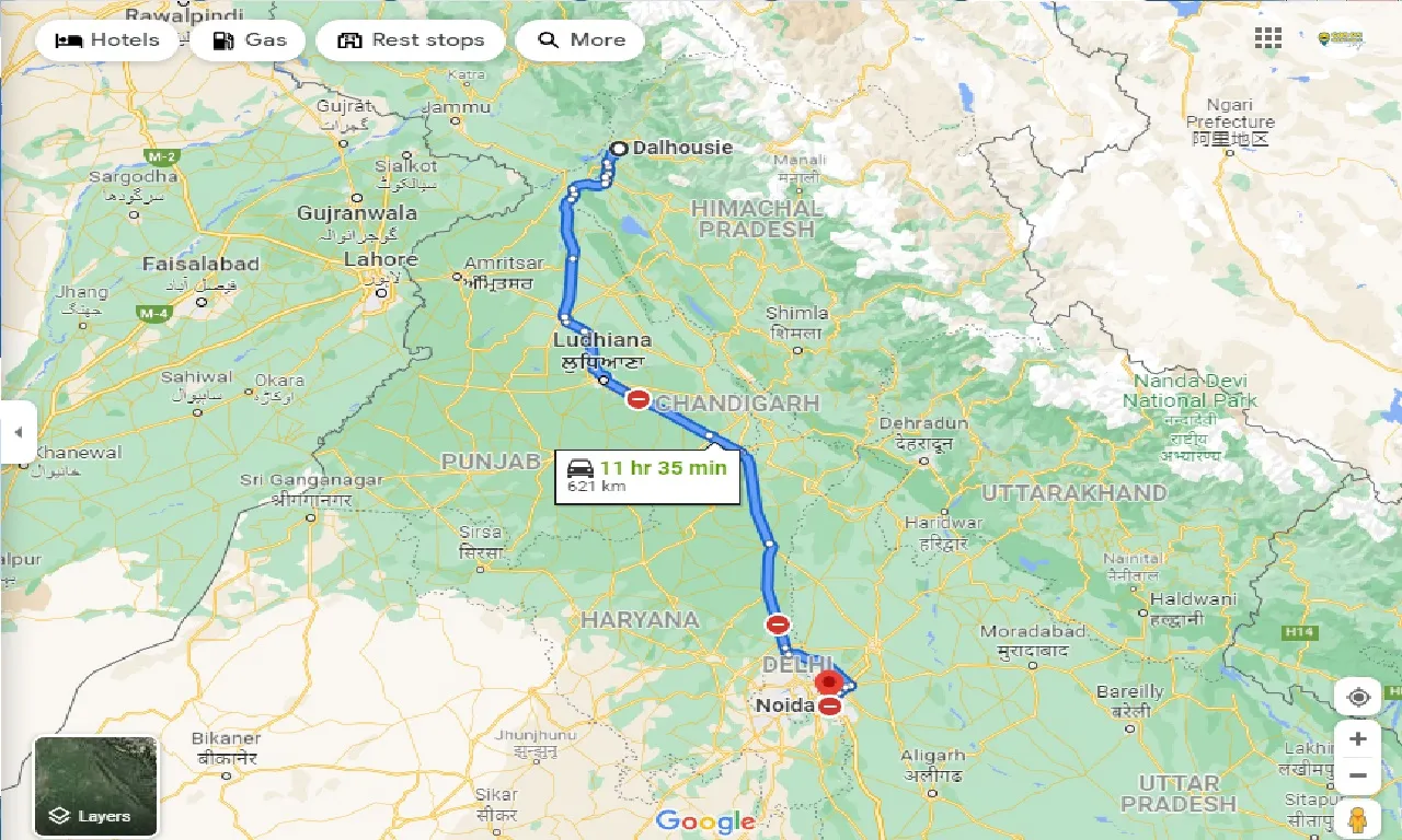 dalhousie-to-noida-taxi
