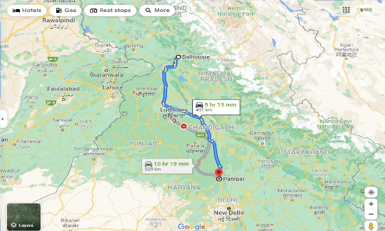 dalhousie-to-panipat-one-way