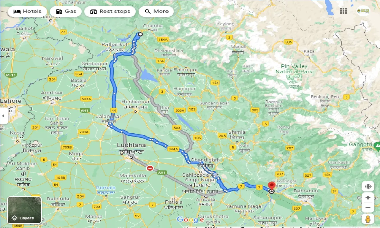 dalhousie-to-paonta-sahib-taxi
