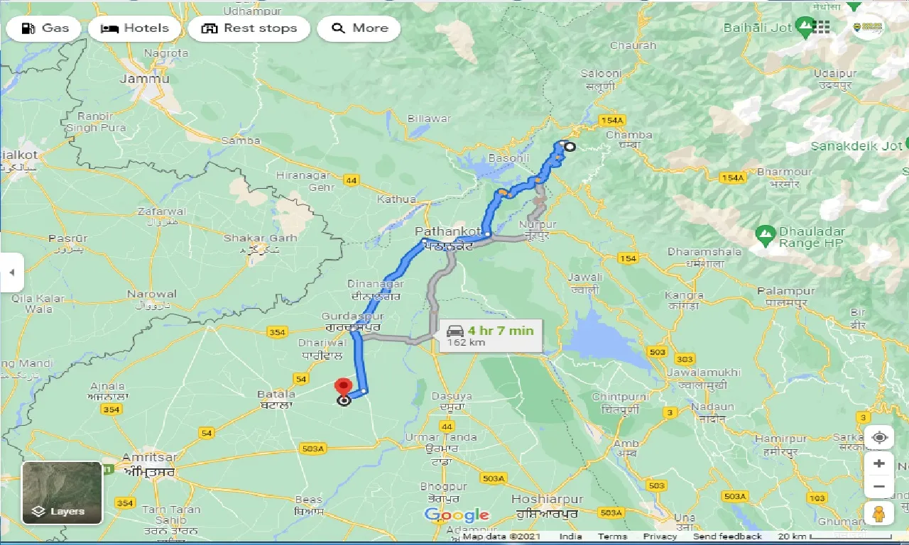 dalhousie-to-qadian-one-way