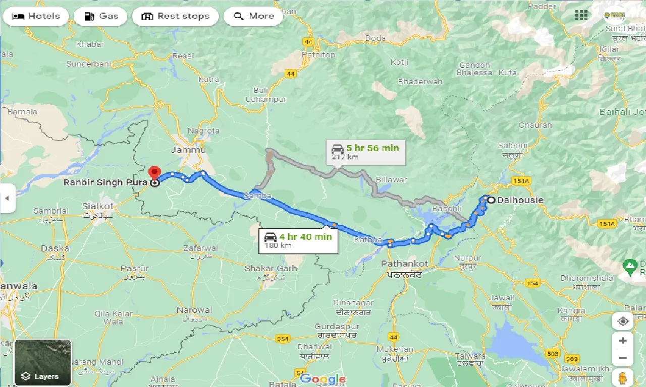 dalhousie-to-ranbir-singh-pura-one-way