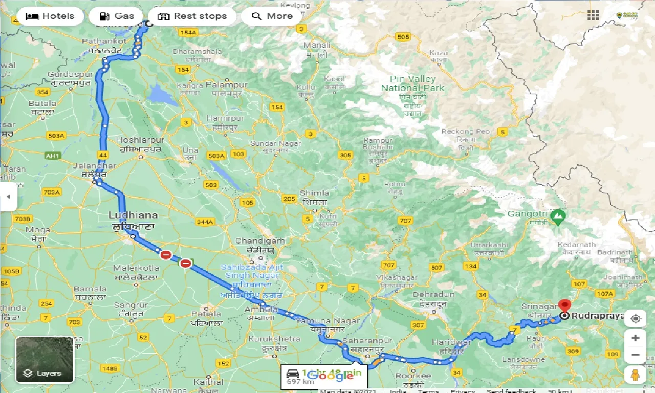 dalhousie-to-rudraprayag-one-way