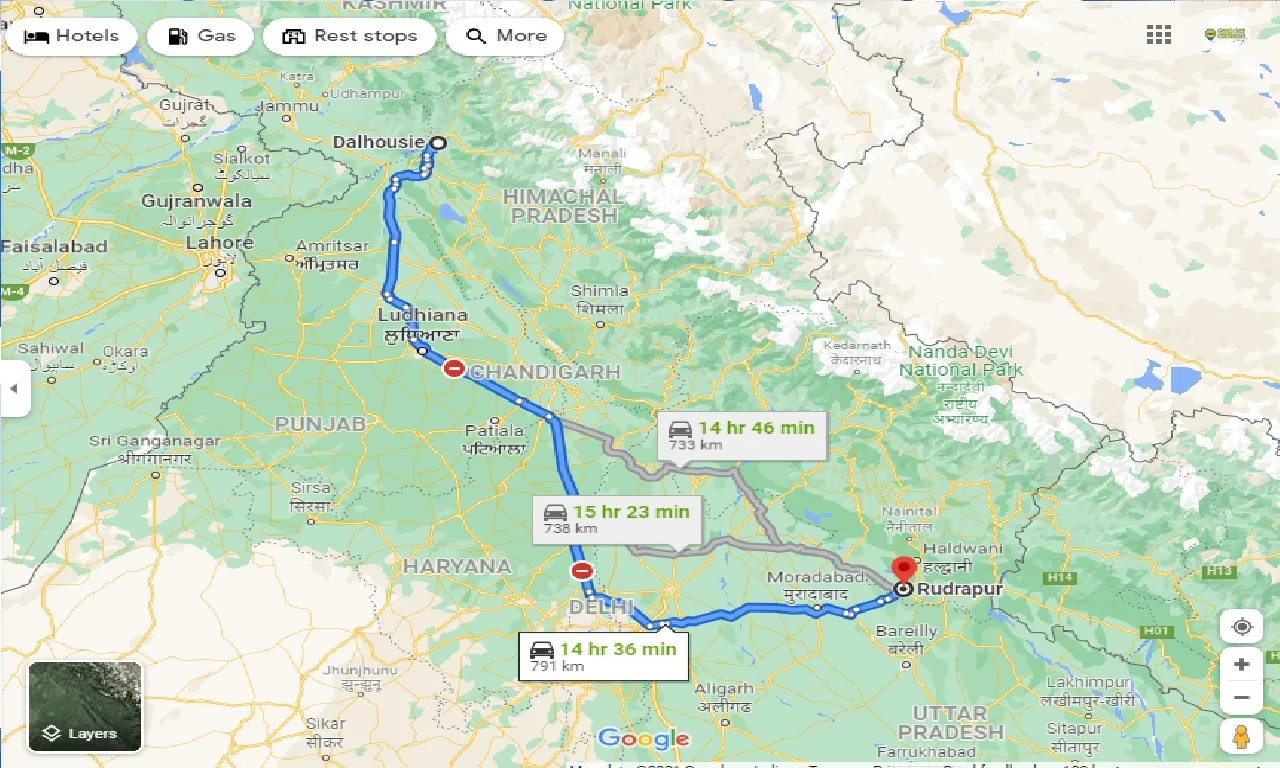 dalhousie-to-rudrapur-one-way