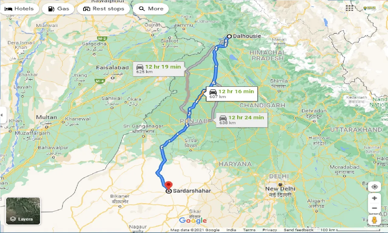 dalhousie-to-sardarshahar-taxi