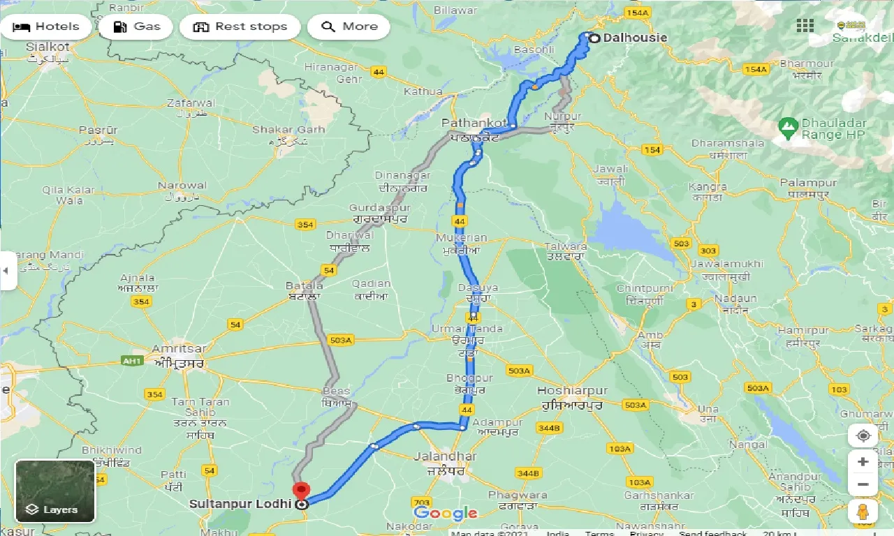 dalhousie-to-sultanpur-lodhi-one-way