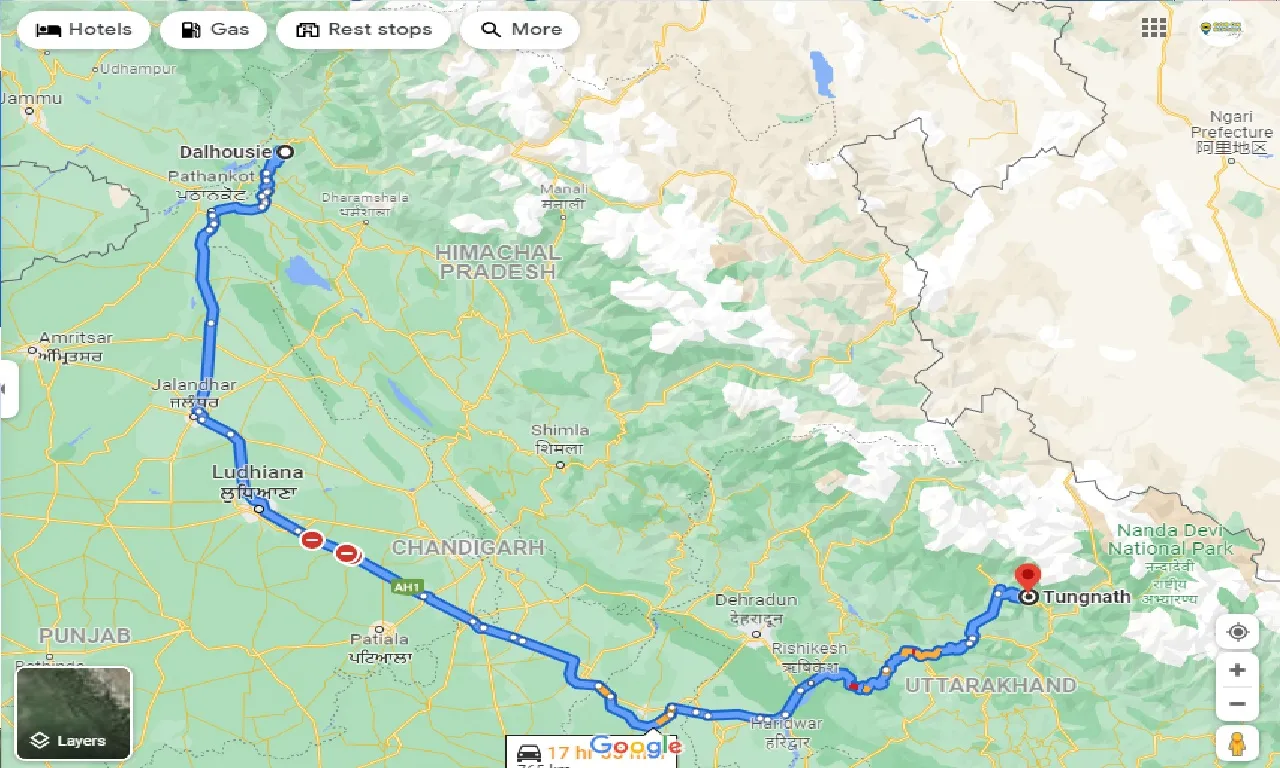 dalhousie-to-tungnath-one-way