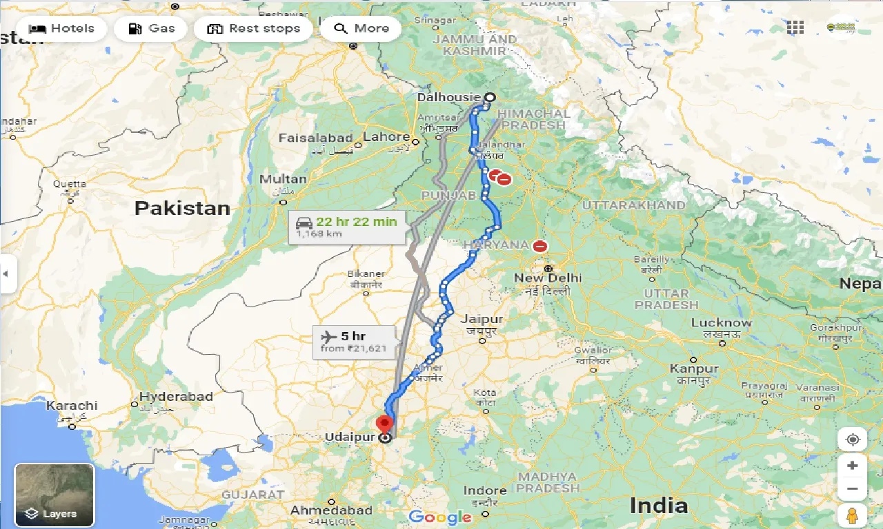 dalhousie-to-udaipur-taxi