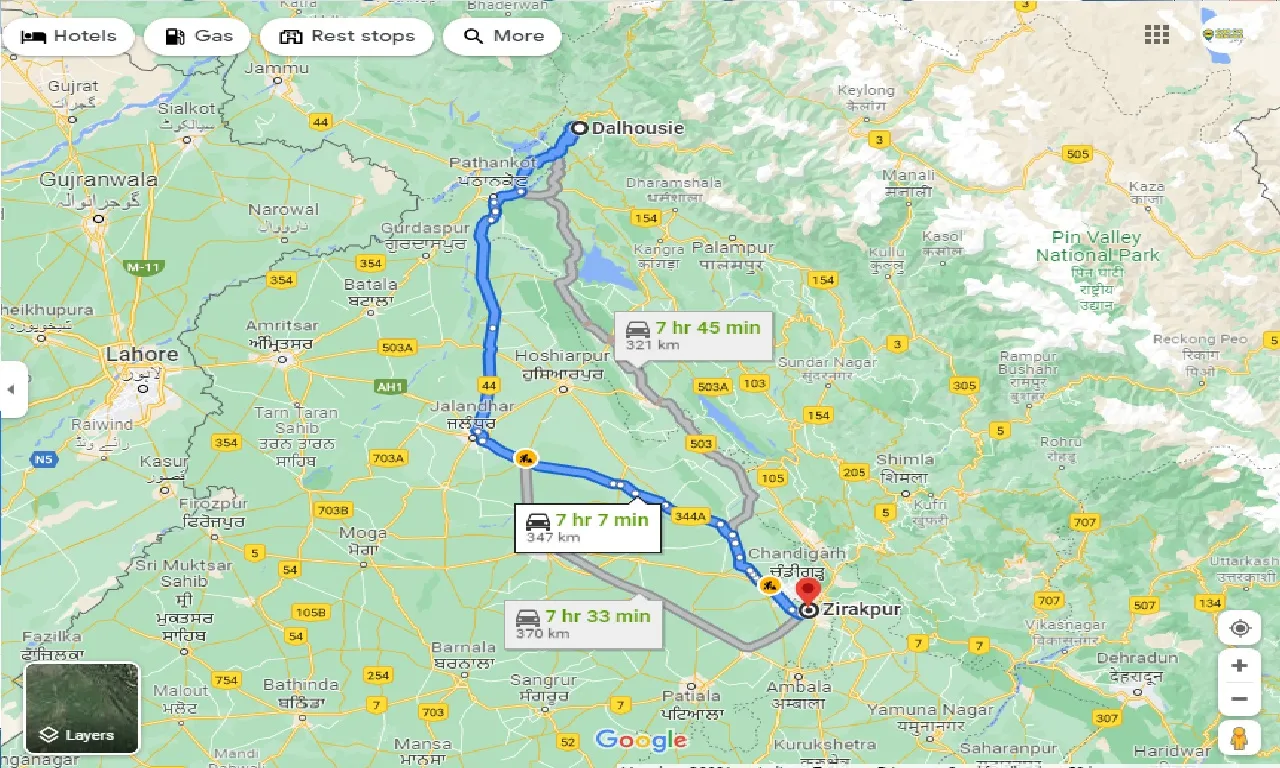 dalhousie-to-zirakpur-one-way