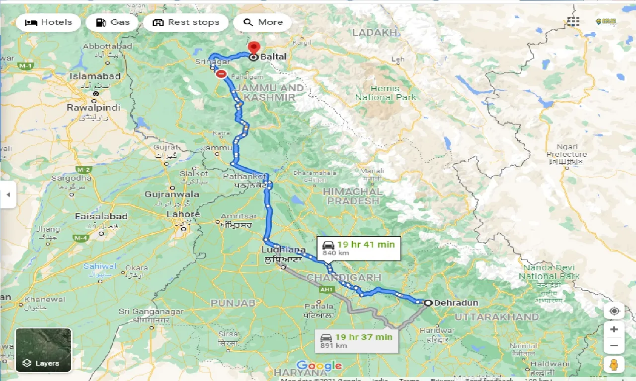 dehradun-to-baltal-one-way