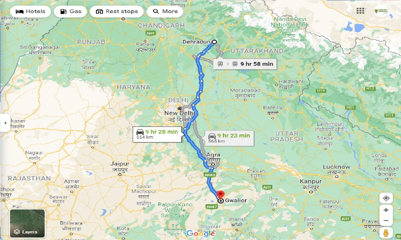 dehradun-to-gwalior-one-way