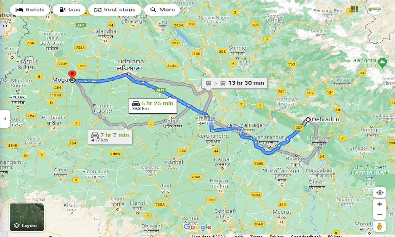 dehradun-to-moga-one-way
