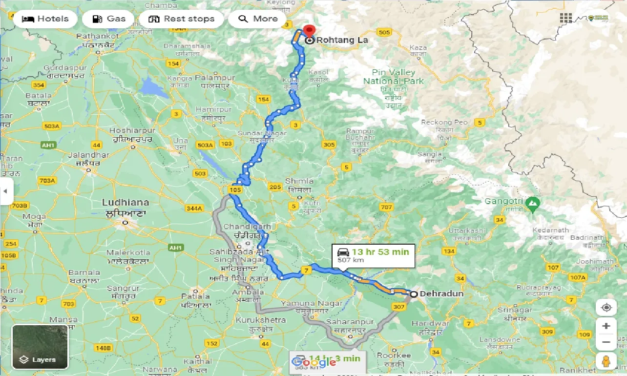 dehradun-to-rohtang-la-one-way