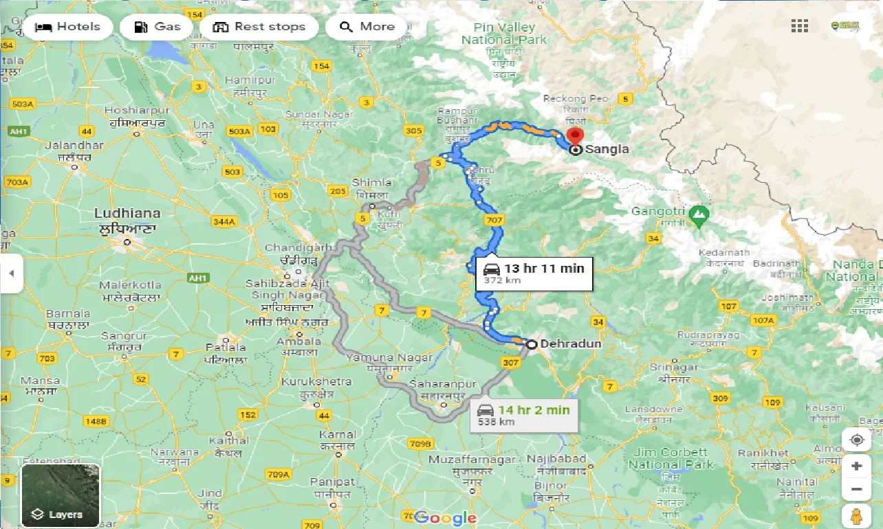 dehradun-to-sangla-one-way