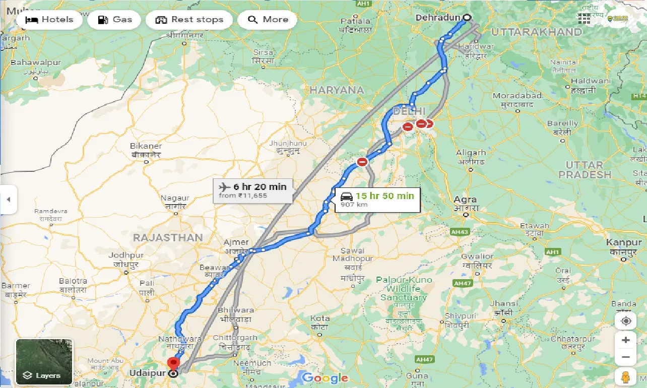 dehradun-to-udaipur-one-way