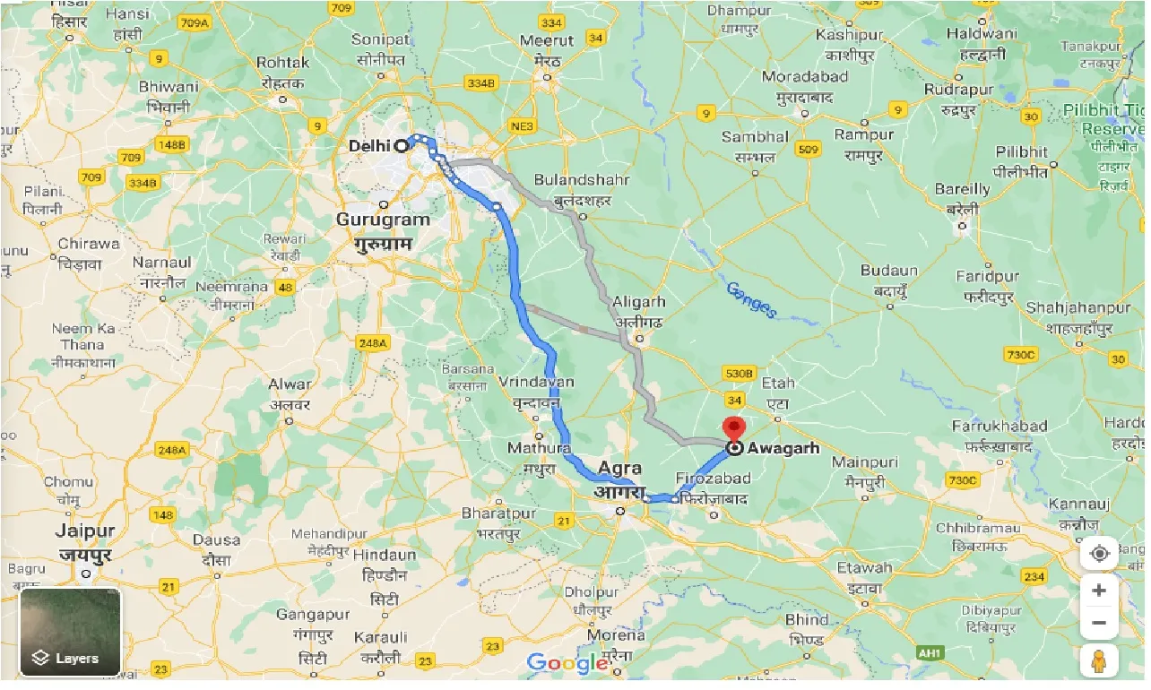 delhi-to-awagarh-taxi