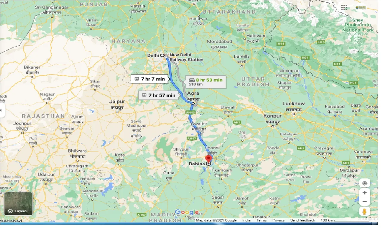 delhi-to-babina-round-trip
