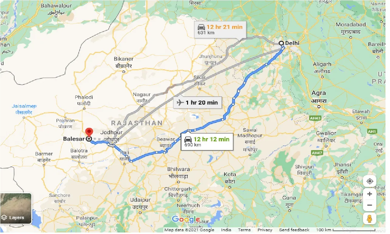 delhi-to-balesar-one-way