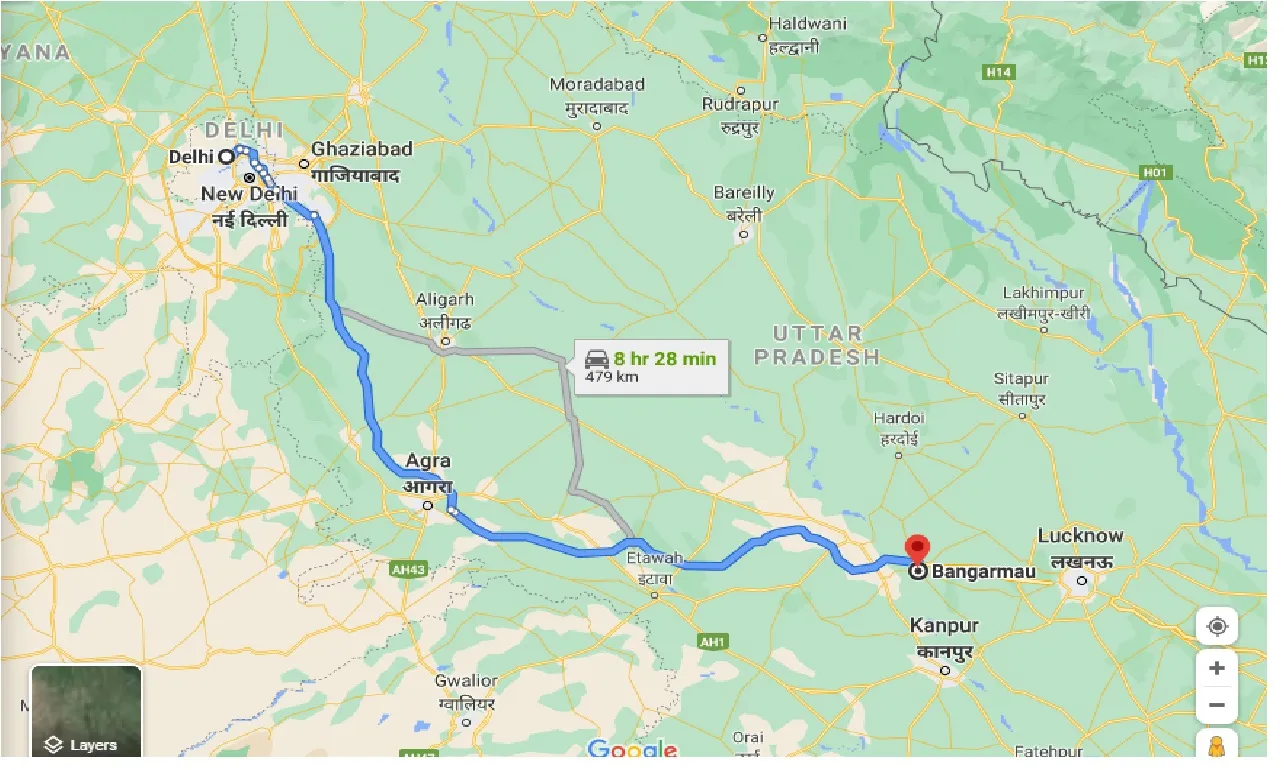 delhi-to-bangarmau-taxi