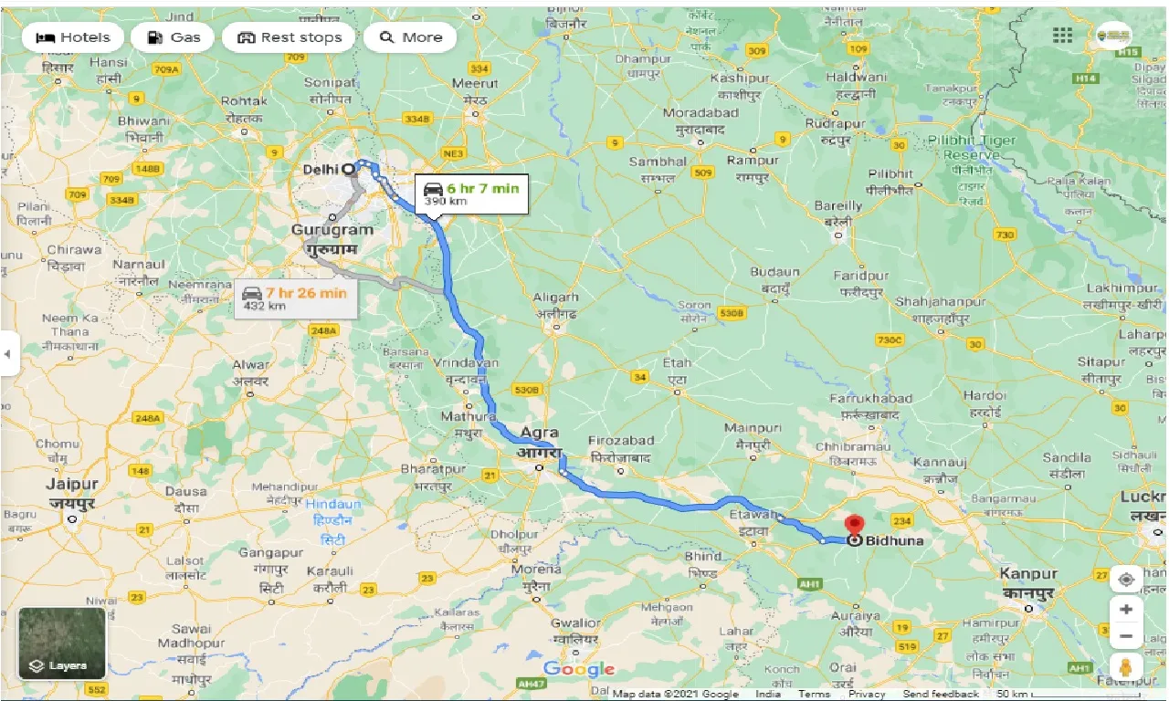 delhi-to-bidhuna-round-trip