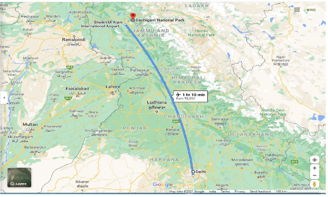 delhi-to-dachigam-national-park-one-way