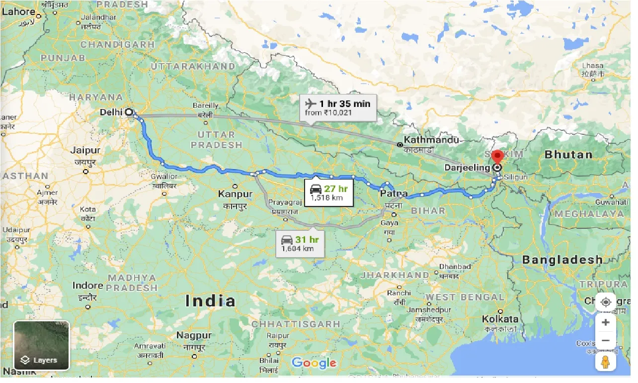 delhi-to-darjeeling-one-way