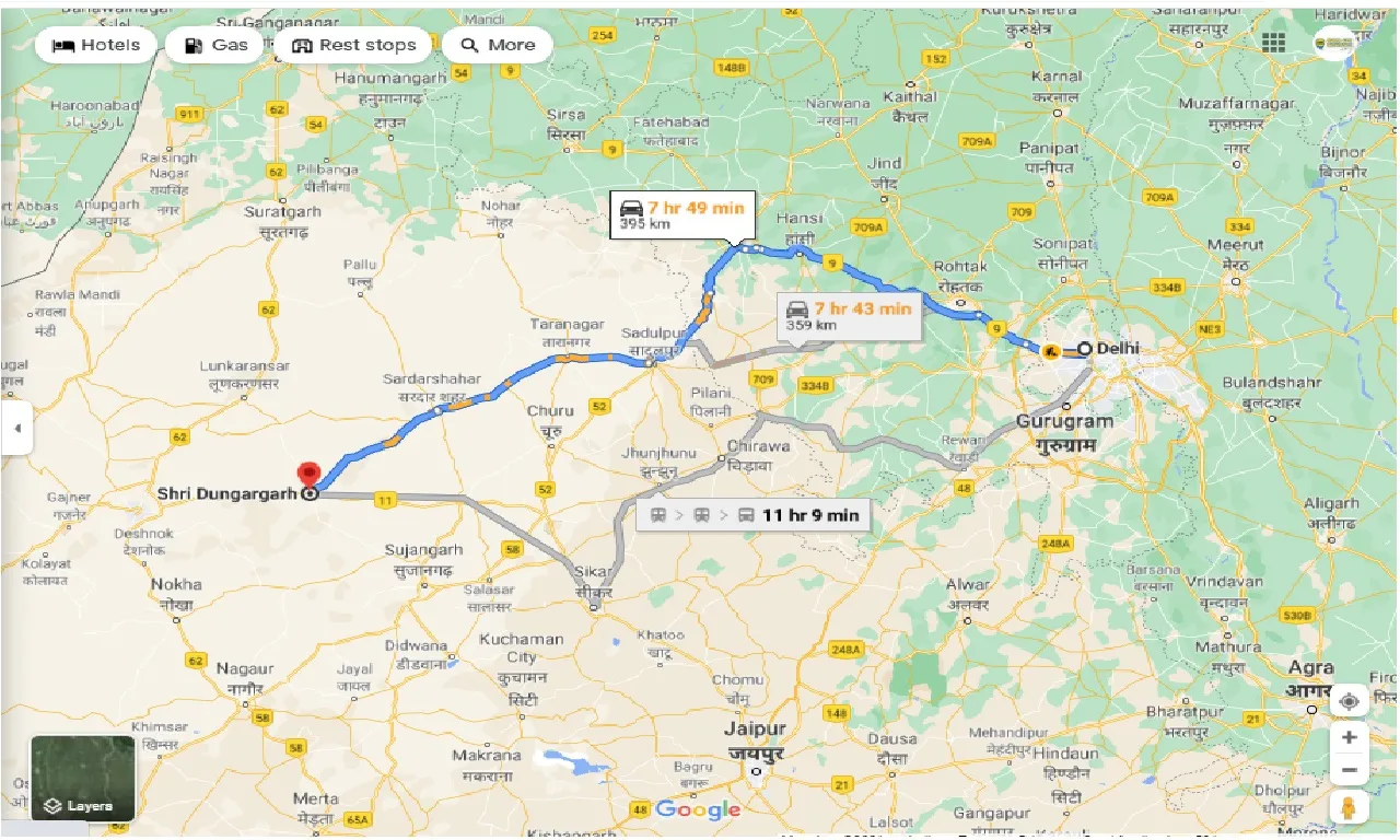 delhi-to-dungargarh-one-way