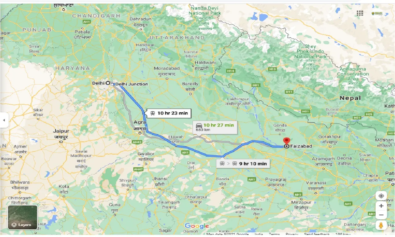 delhi-to-faizabad-round-trip