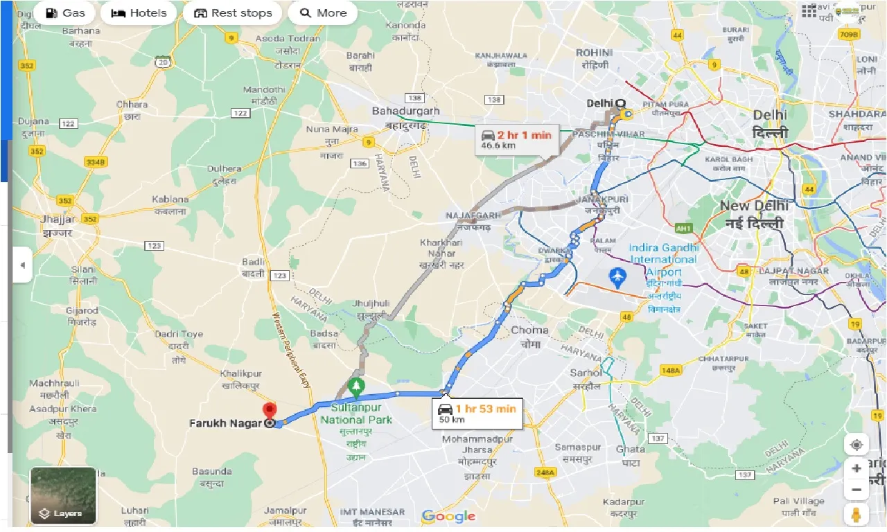 delhi-to-farrukhnagar-one-way