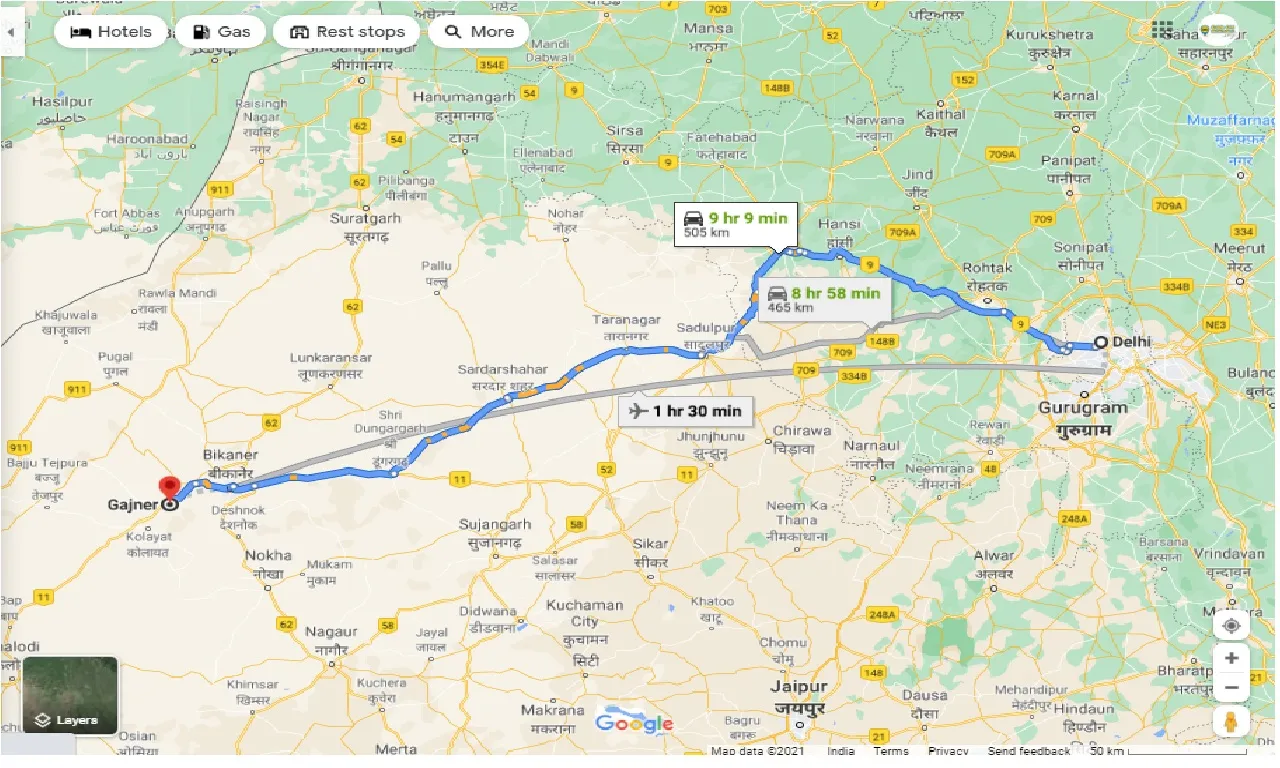 delhi-to-gajner-one-way