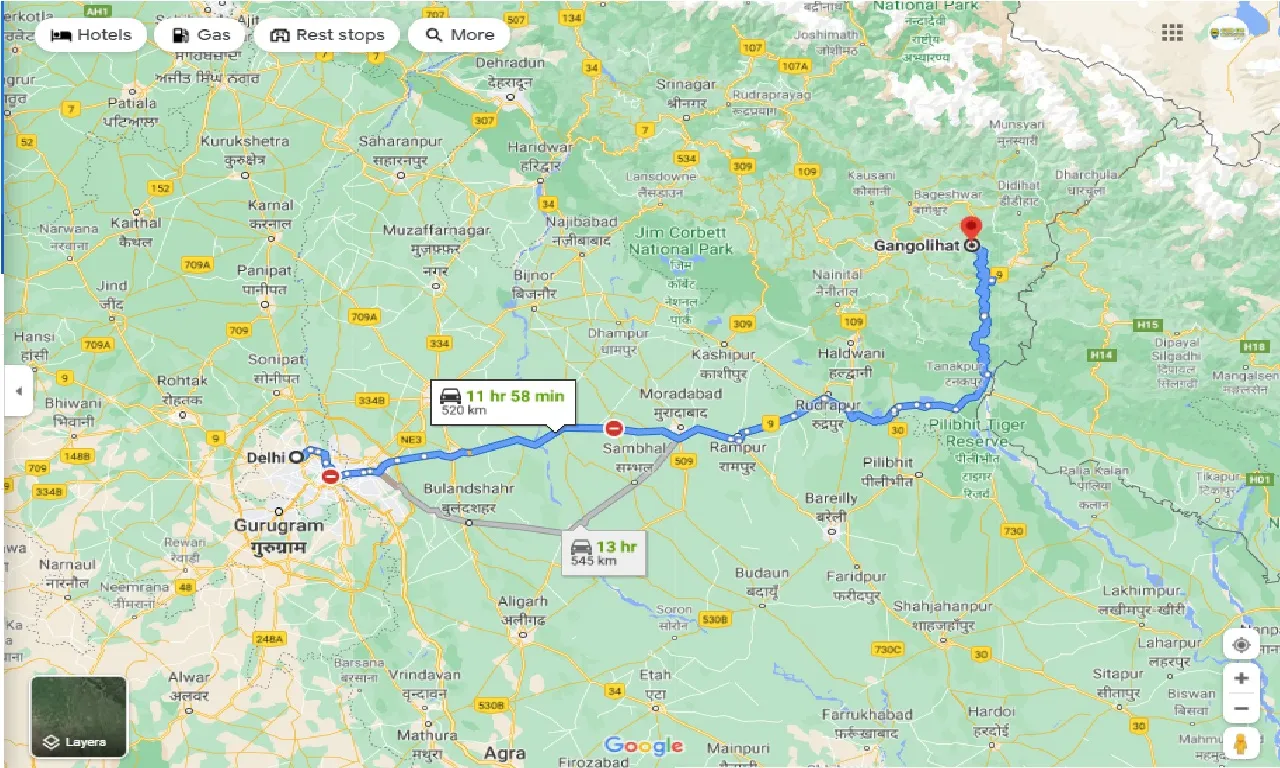 delhi-to-gangolihat-round-trip