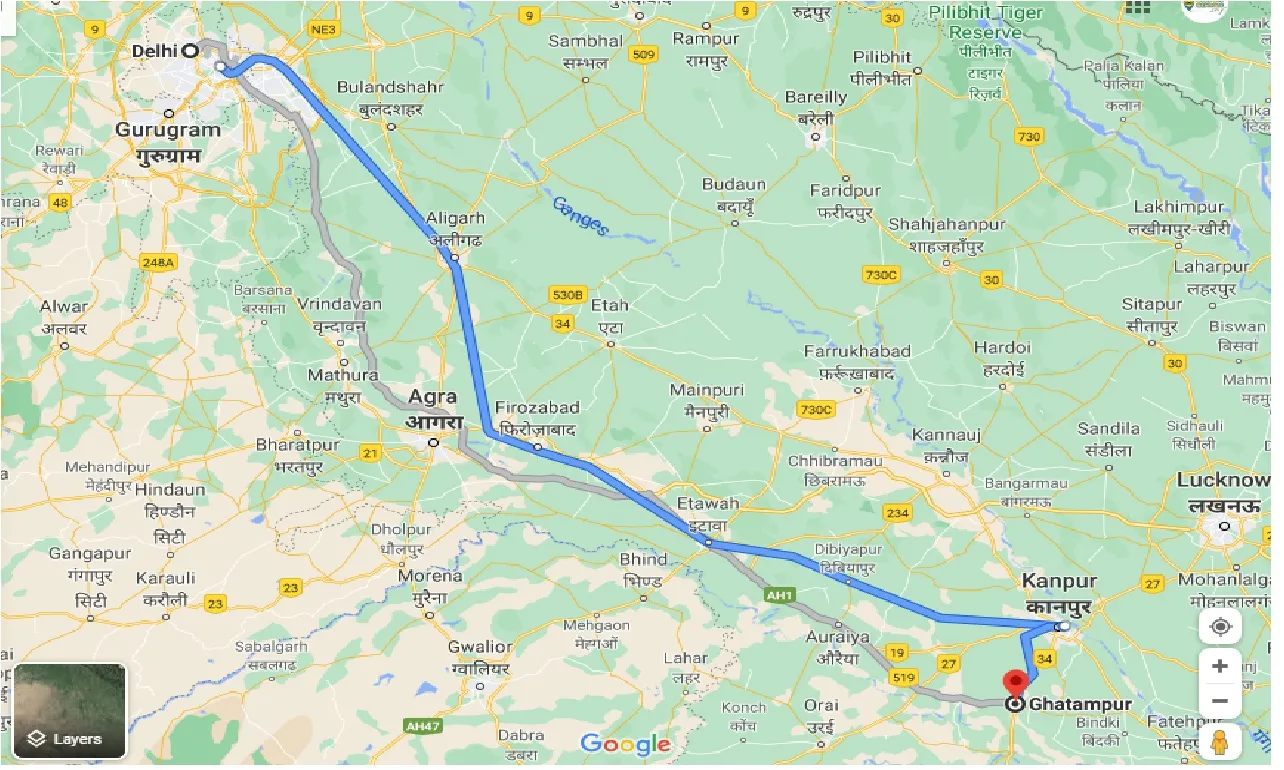 delhi-to-ghatampur-taxi