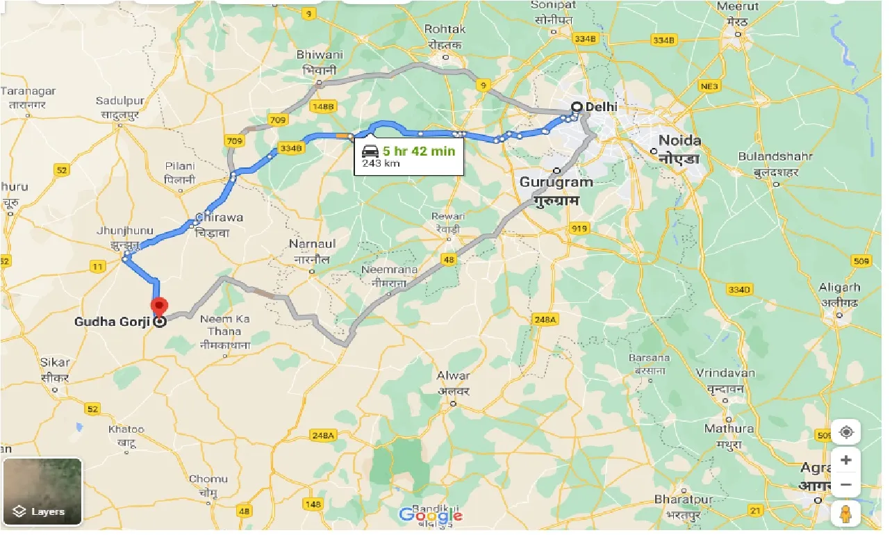 delhi-to-gudha-gorji-one-way