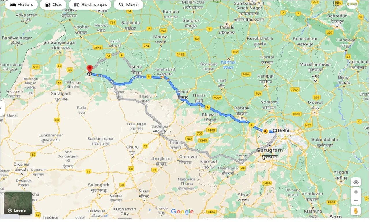 delhi-to-hanumangarh-round-trip