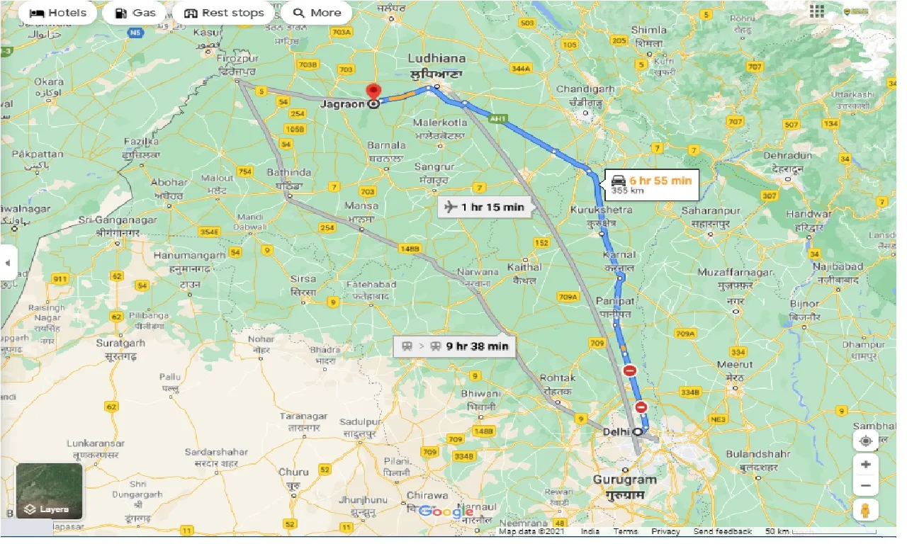 delhi-to-jagraon-round-trip