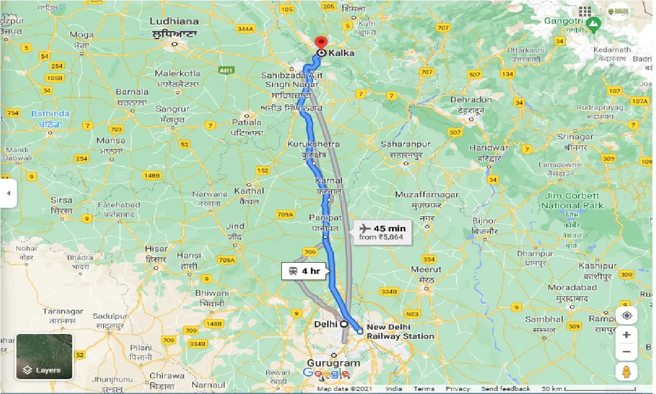 delhi-to-kalka-round-trip