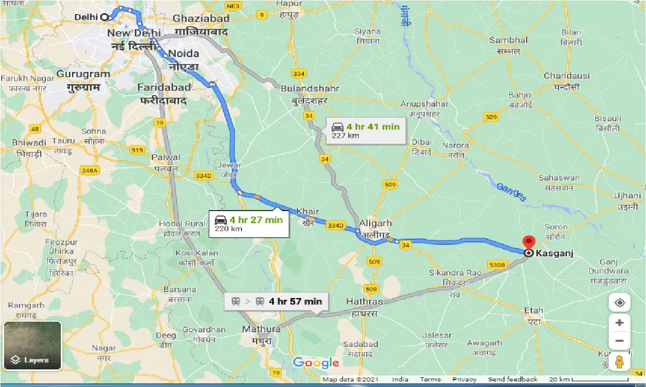 delhi-to-kasganj-taxi
