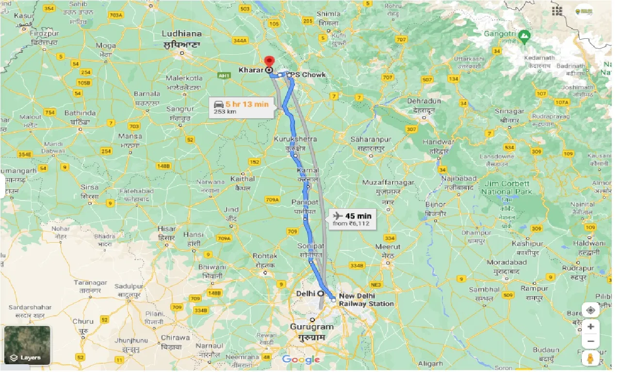 delhi-to-kharar-one-way
