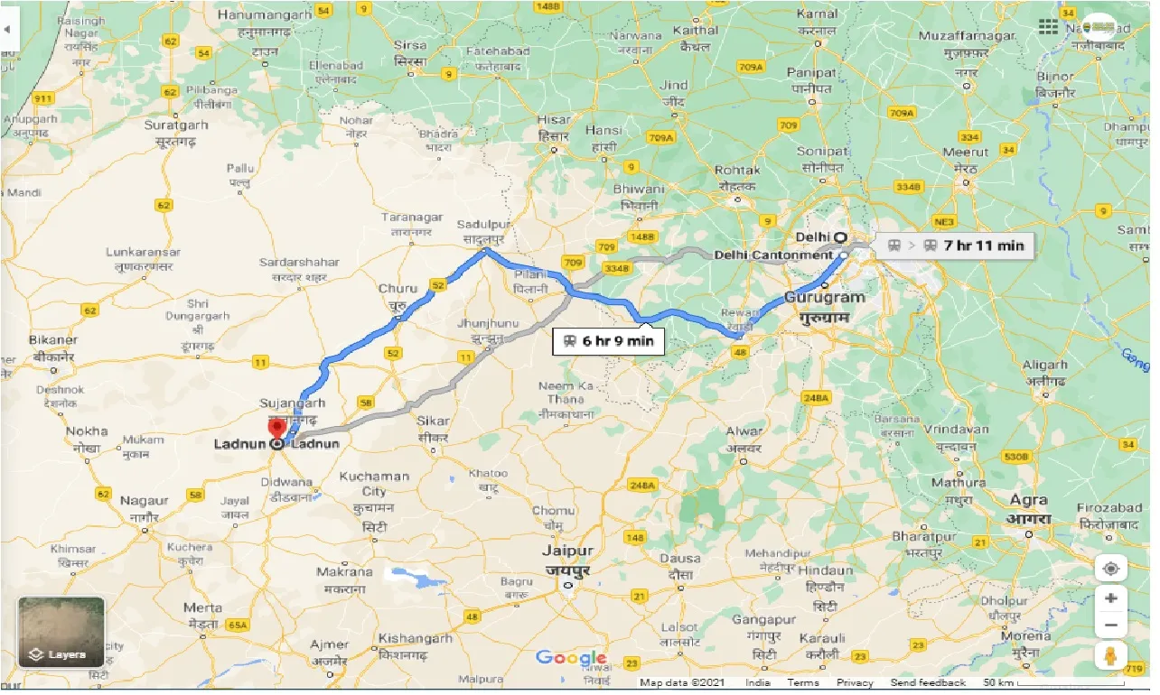 delhi-to-ladnun-one-way
