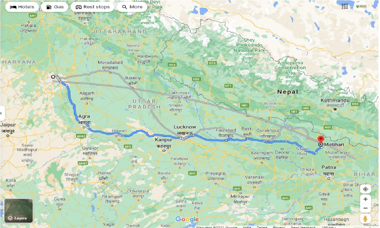 delhi-to-motihari-round-trip