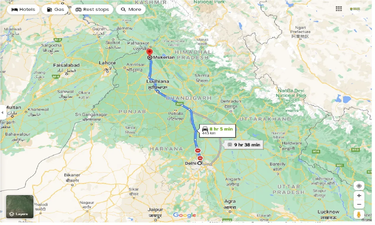 delhi-to-mukerian-round-trip