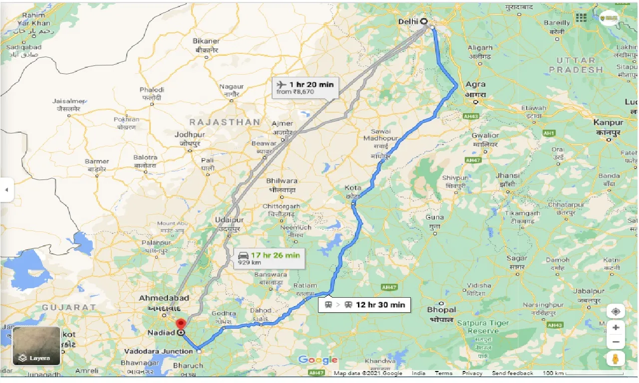delhi-to-nadiad-round-trip