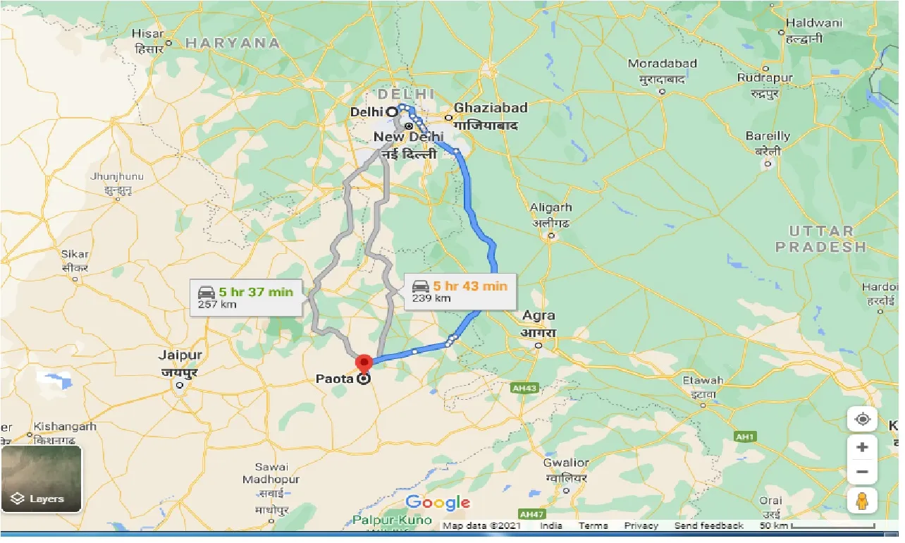 delhi-to-paota-one-way