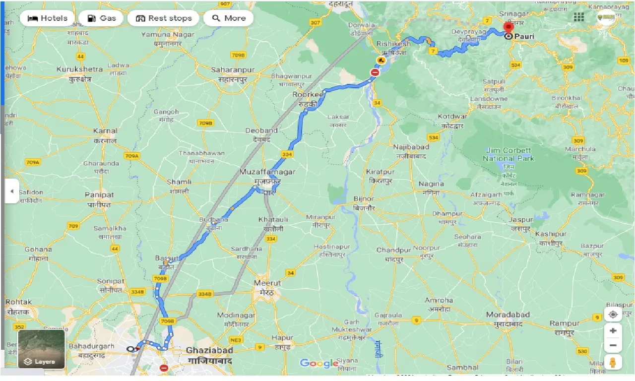 delhi-to-pauri-round-trip