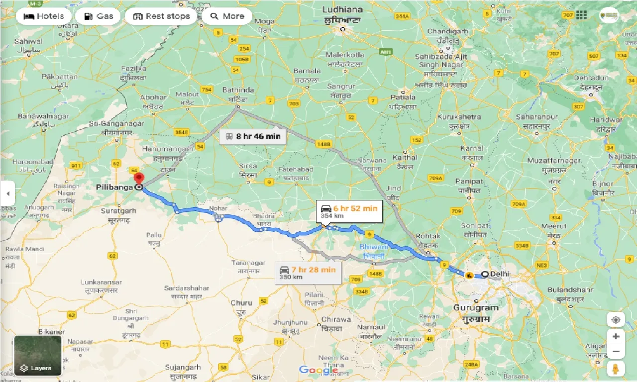 delhi-to-pilibanga-one-way