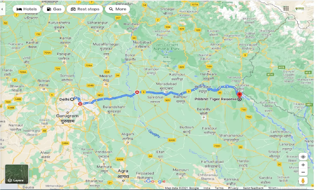 delhi-to-pilibhit-tiger-reserve-one-way